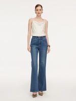 Lyocell Blend Four-Way Stretch Women Flared Jeans GOELIA
