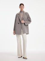 [Preview] Cashmere Wool Blend Double-Faced Women Mid-Length Coat GOELIA