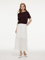 Elastic Waist Wrinkle-Resistant A-Line Women Knit Skirt GOELIA