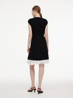 Tencel Blend Knit Two-Piece Dress Set With Slip Inner & Belt GOELIA