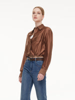 Tencel Blend Mock Layered Women Shirt GOELIA