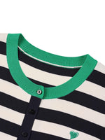 Color Block Stripe Women Embroidered Cardigan GOELIA