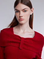 Wool Shimmer Bow Neck Women Sweater GOELIA