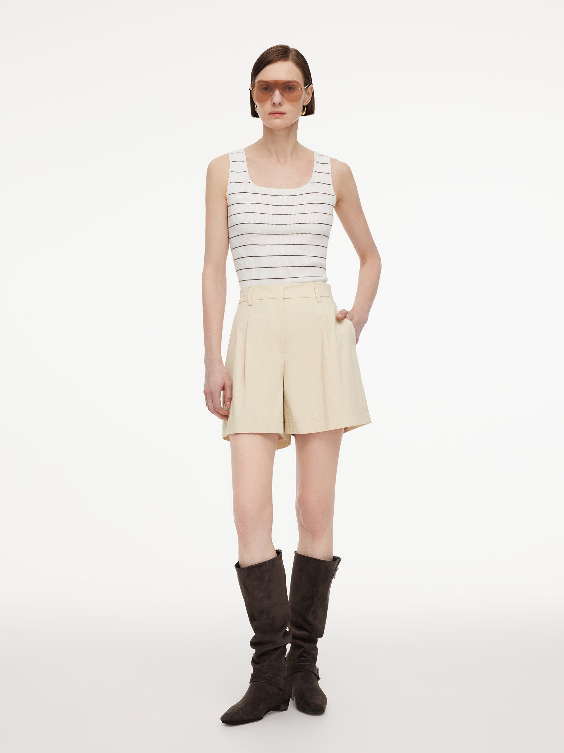 Cotton Blend A-Line Women Shorts GOELIA