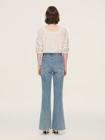 Cotton Denim Stretch Women Flared Jeans GOELIA