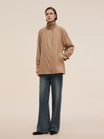 100% Worsted Wool Women Trench Coat GOELIA