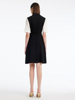 Acetate Notched Lapel Double-Breasted Mini Dress GOELIA