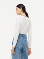 Two-pack (Black & White) Modal V-Neck Long Sleeve Top GOELIA