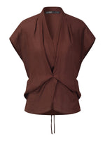 10.5MM Mulberry Silk V-Neck Twist Front Women Blouse GOELIA