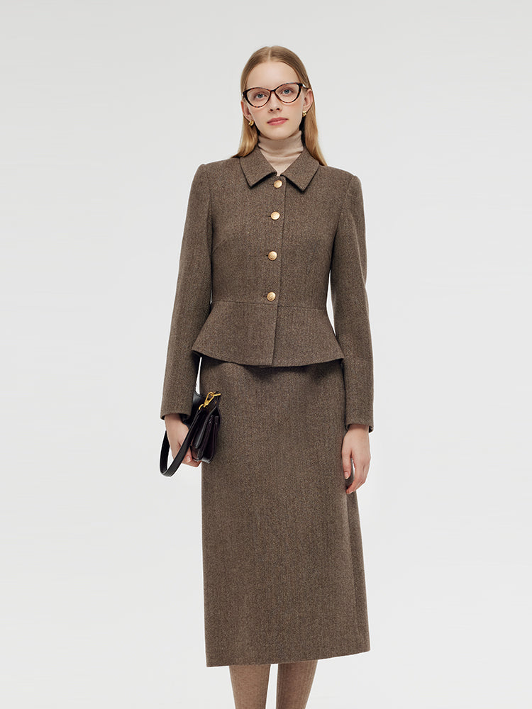 2-Piece Woven Jacket-Skirt Set