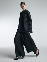 18MM Gambiered Canton Gauze Women Straight Leg Pants GOELIA