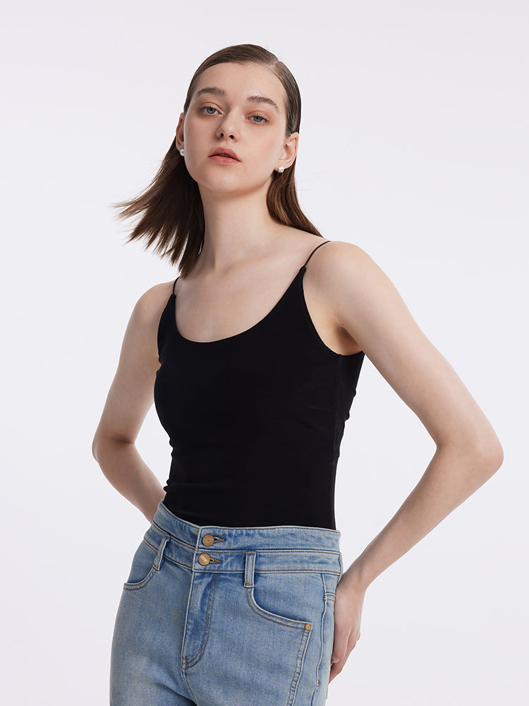 Acetate Twisted Back Women Camisole With Detachable Bra Pads GOELIA