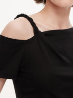 Tencel Blend Stretch One-Shoulder Women Knit Top GOELIA