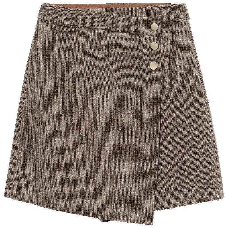 Asymmetric Wool Warp Skirt GOELIA