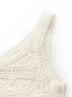 Linen Cotton Blend Women Openwork Tank Top GOELIA