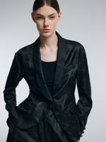 19MM Gambiered Canton Gauze Women Jacquard H-Line Blazer GOELIA