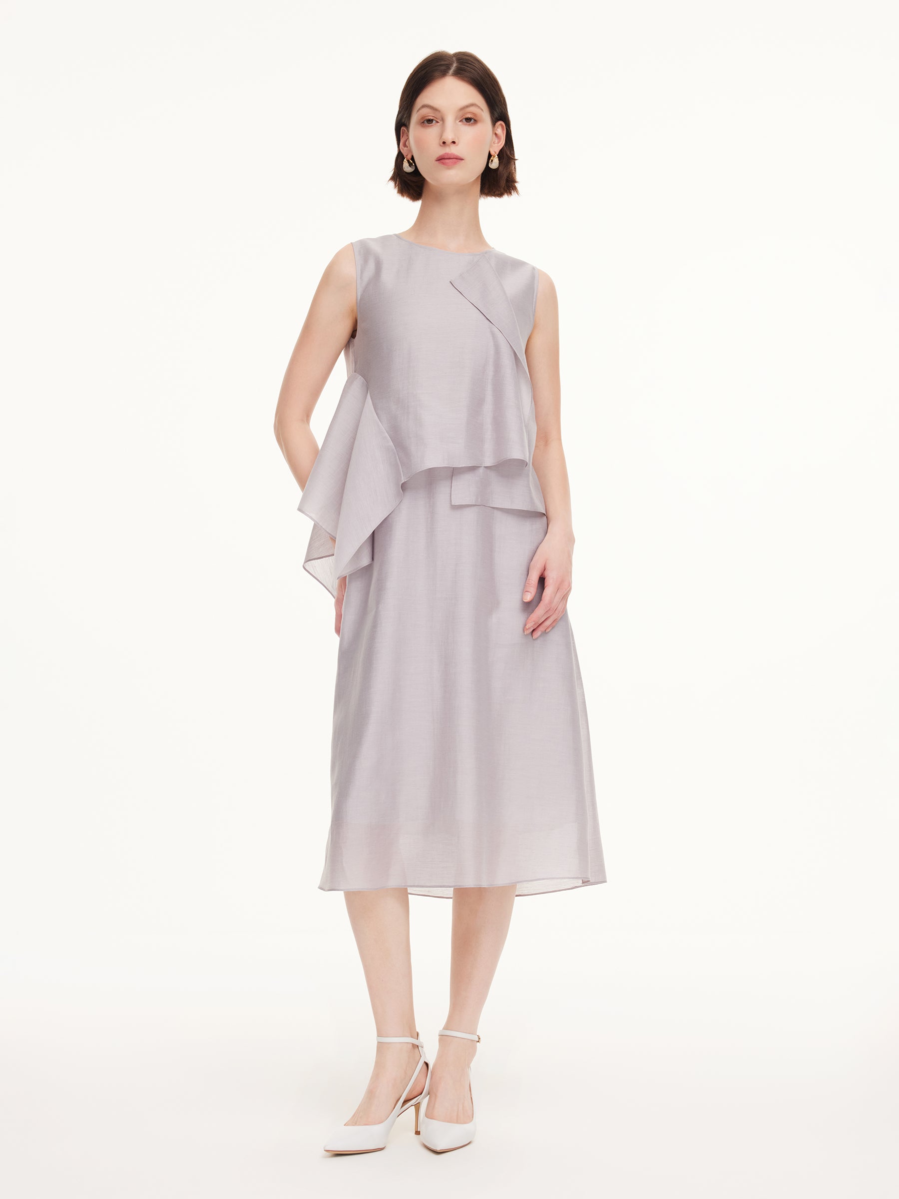 Tencel Acetate Linen Blend Tank Top And Skirt Two-Piece Set GOELIA
