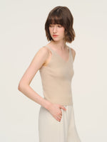 100% Cashmere Seamless Women Knit Tank Top GOELIA