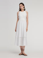 100% Cotton A-Line Women Maxi Vest Dress GOELIA