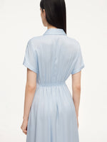 22MM Mulberry Silk Women Maxi Shirt Dress GOELIA
