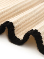 Thermostatic Wool Loose Striped Button-Shoulder Sweater GOELIA