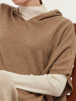 100% Cashmere Hooded Poncho Sweater GOELIA
