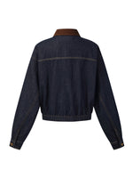 [Preview] 100% Cotton Denim Corduroy Collar Women Barn Jacket GOELIA
