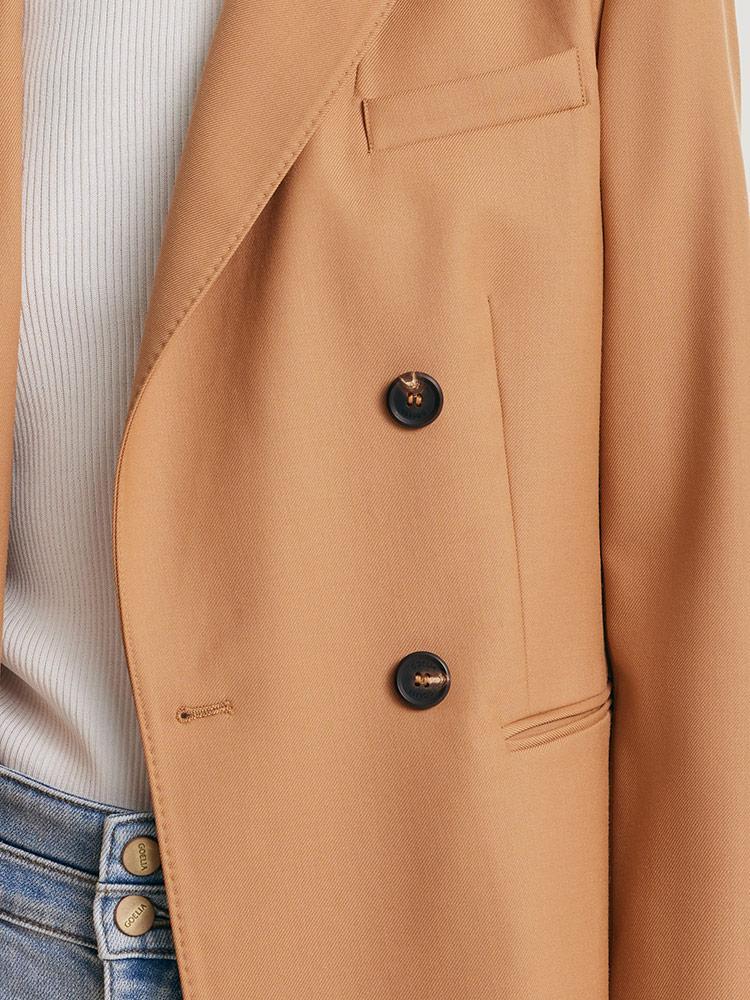 Camel Worsted Wool Blazer GOELIA