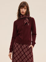 100% Wool Letter Embroidered Women Cardigan GOELIA