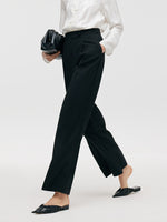 Worsted Wool New Chinese-Style Straight Women Pants GOELIA
