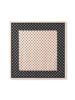Black And Pink Polka Dots Printed Pure Silk Scarf GOELIA
