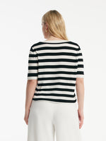 Round Neck Striped Knitted Women Top GOELIA