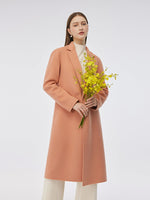 100% Wool Double-Faced Back Slit Women Overcoat GOELIA