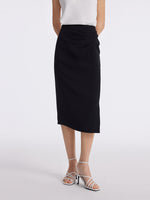 Triacetate Slit Ruched Women Half Skirt GOELIA