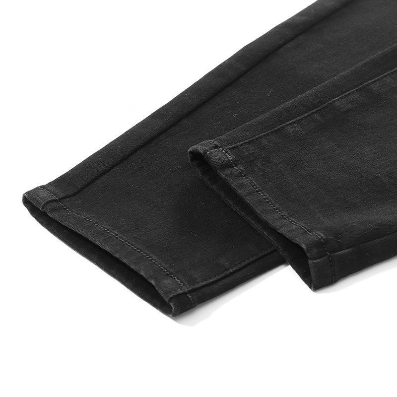 Black Fleece Stretchy Waist Jeans GOELIA