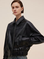 PU Leather Zip-Up Women Jacket GOELIA