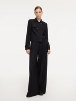 100% Worsted Wool Women Trench Jacket GOELIA