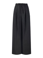 18MM Gambiered Canton Gauze Women Drawstring Waist Wide Leg Pants GOELIA