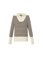 Oversized Collar Half-Zip Women Knit Top GOELIA