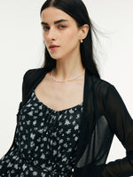 Floral Print Strap Side Slit Maxi Dress And Cardigan Two-Piece Set GOELIA