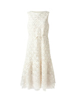Embroidered Mesh Women Vest Midi Dress With Belt GOELIA