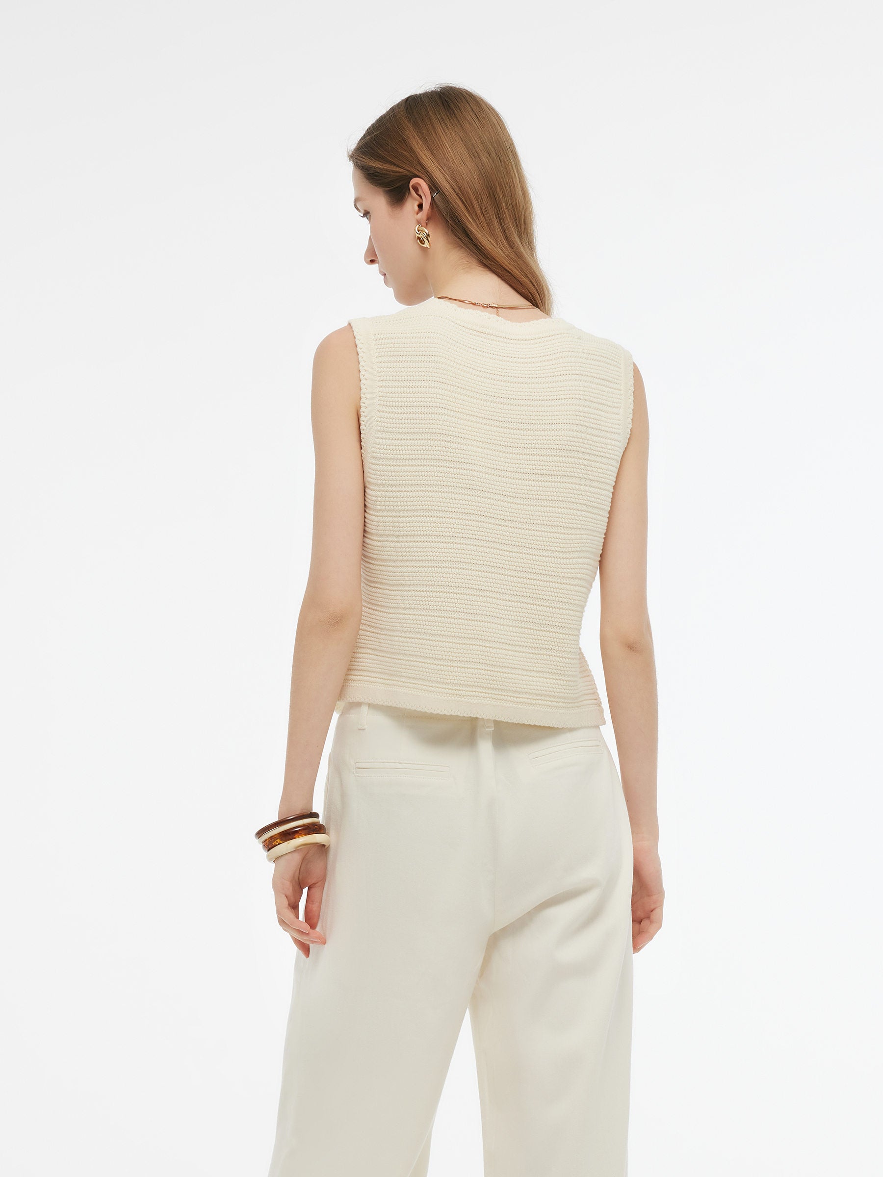 V-Neck Slim Fit Women Knit Vest GOELIA