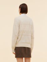 100% Wool Jacquard Women Cardigan GOELIA