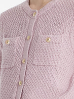 Openwork Round Neck Knitted Women Cardigan GOELIA