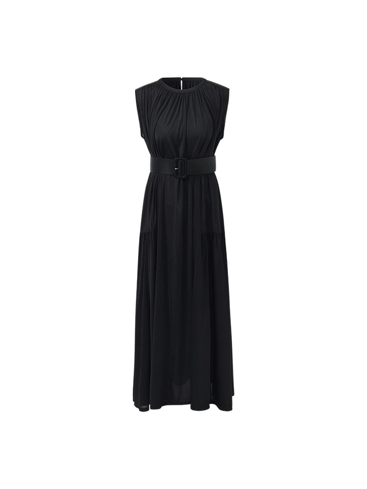 High Waist Vest Shirt Dress