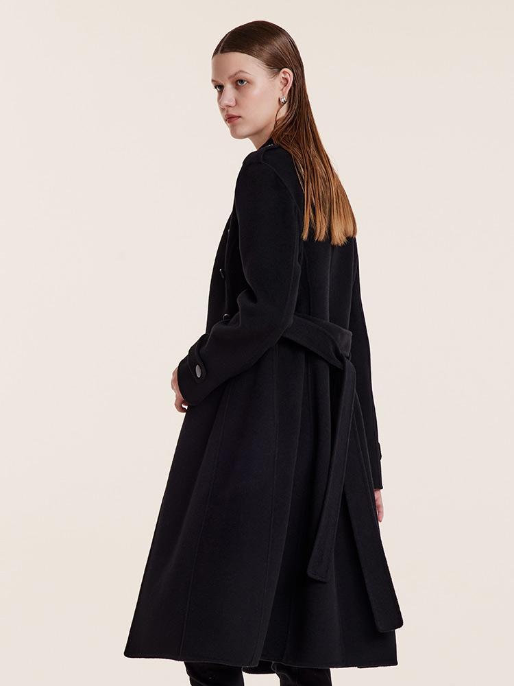 Wool And Cashmere Double-Breasted Lapel Coat GOELIA