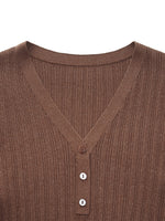 [Preview] Lyocell Blend V-Neck Women Glittering Knit Top GOELIA