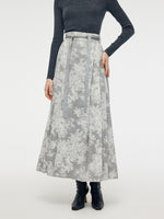Silver Floral Jacquard Women Mamianqun With Bottomed Skirt GOELIA