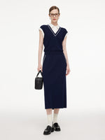 Tencel Blend Mock Layered Knit Top And Skirt Two-Piece Set GOELIA