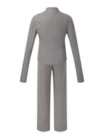 [Preview] Double-Brushed Stretch Zip Jacket And Pants Two-Piece Set GOELIA